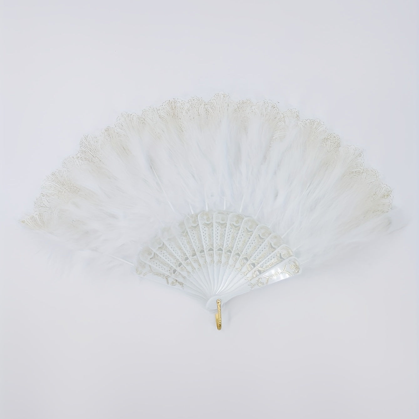 Women's Plush Folding Fan Dance Performance Fan Photography Props