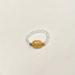 Colorful Crystal Glass Beads Ring for Women