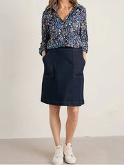  Floral Print Button Up Long Sleeve Blouse