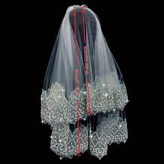 Sequin Veil & Lightweight Hairstyle for Beach Wedding Photos