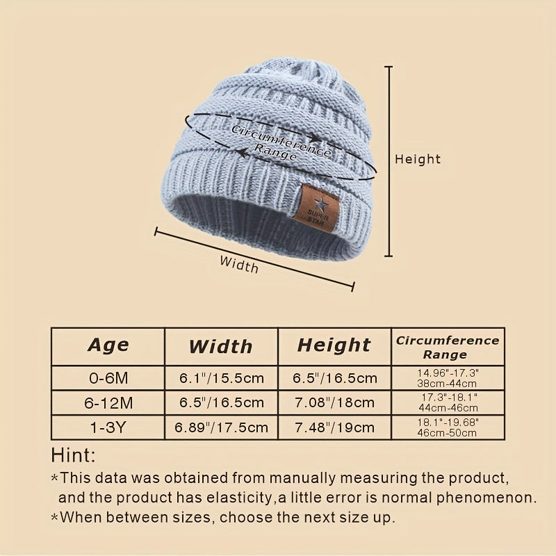 3pcs Sport Windproof Knit Winter Beanie Hat Boys Girls