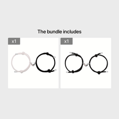 2pcs Love Heart Magnet Buckle Bracelets Couple Set Accessories