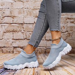 Women's Light Woven Socks Sneakers Casual Platform Running Shoes