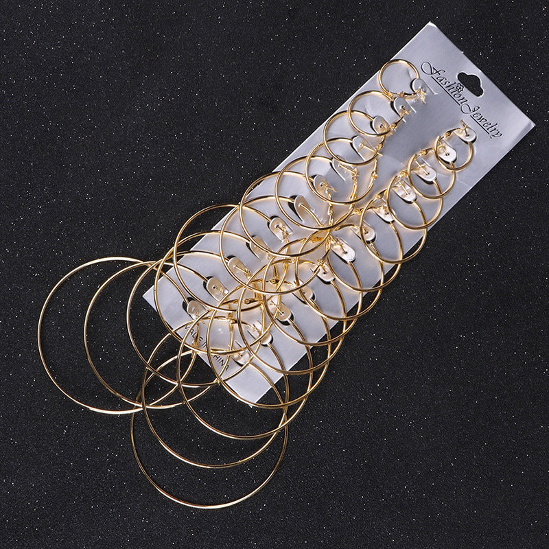 Hoop Earrings 12 Pairs Set Exaggerate Accessories For Women Girls Gift
