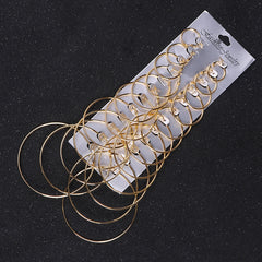 Hoop Earrings 12 Pairs Set Exaggerate Accessories For Women Girls Gift
