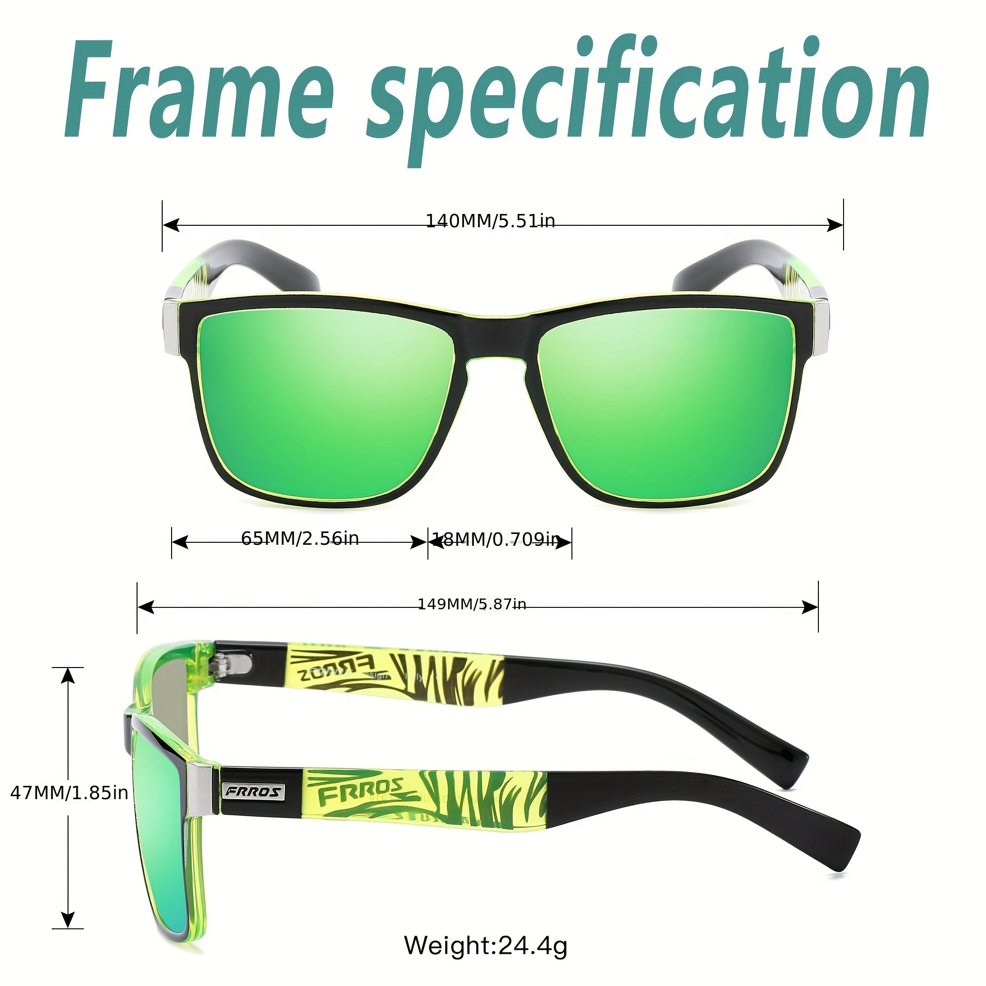 FRROS Men's Polarized UV400 Sunglasses Outdoor Party Holiday Decorative Shades