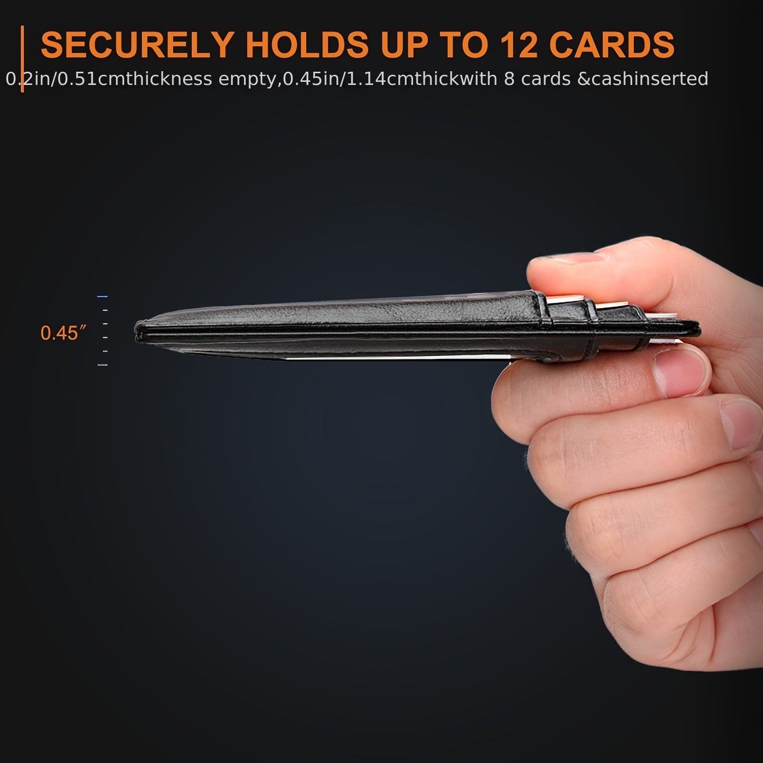 RFID Blocking Leather Wallet with Airtag Holder