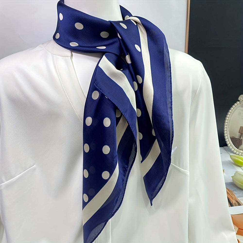 Polka Dot Bandana Silk Neckerchief Scarf Head Wrap Bag Handle Charm