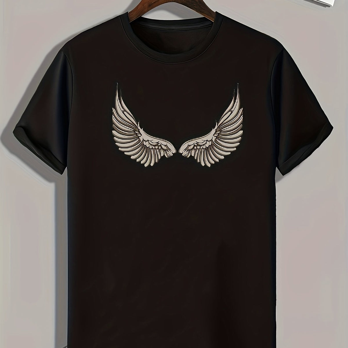 Men's Wings Print Comfy T-shirt for Outdoor Summer