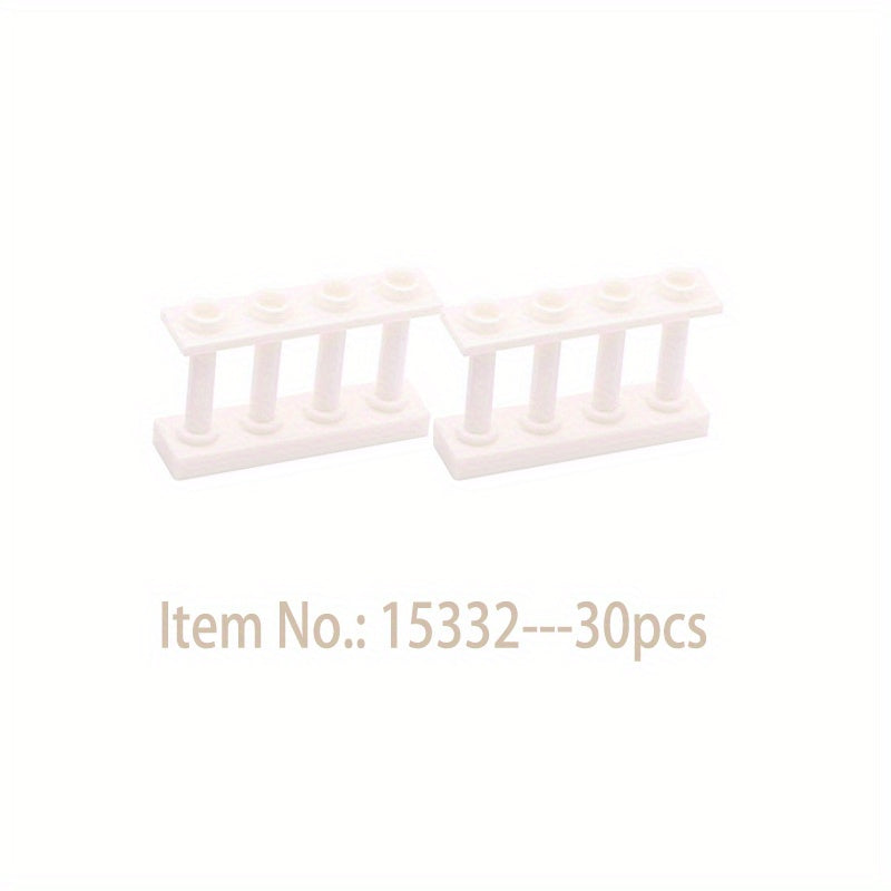 30pcs Building Block Scenes Fence Handrail Pen Railing Compatible Parts Model