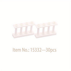 30pcs Building Block Scenes Fence Handrail Pen Railing Compatible Parts Model