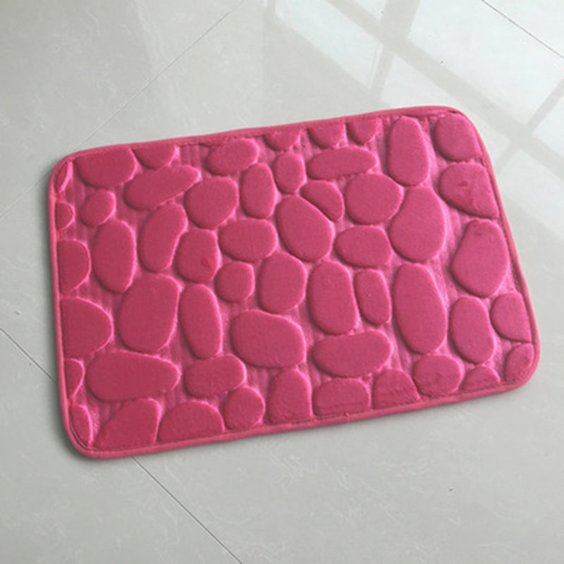 Memory Foam Bath Rug Cobblestone Embossed Bathroom Mat