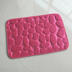 Memory Foam Bath Rug Cobblestone Embossed Bathroom Mat