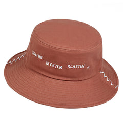 Embroidery Bucket Hat Women Men Unisex