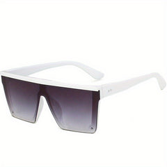 Oversized Flat Top Polarized Sunglasses Square Frame UV400