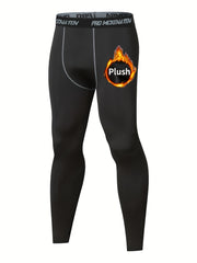 Men's High Stretch Thermal Fleece Leggings for Winter Wear
