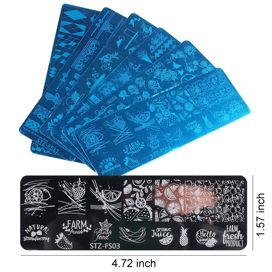 Stainless Steel Stamping Plate with Flower Rose Patterns