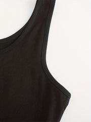 Basic 4 Packs Crop Tank Tops Casual Sleeveless Square Neck Women's Clothing