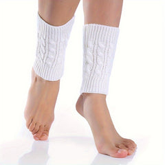 Twist Knit Leg Warmers Boot Sleeves Socks Women's Stockings