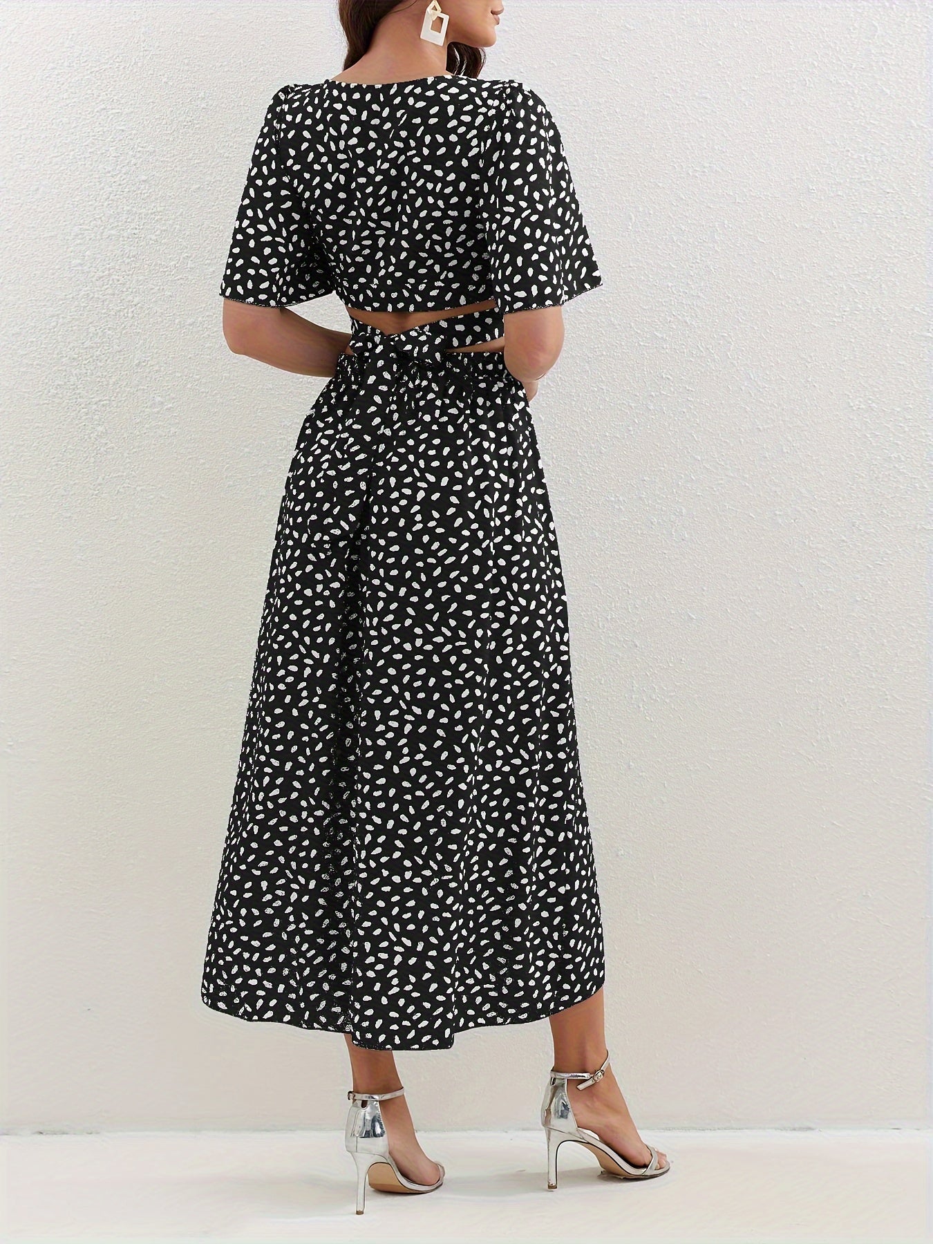 Floral Print Two Piece Set: Crop Top & Maxi Skirt