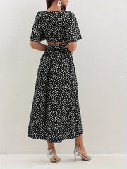 Floral Print Two Piece Set: Crop Top & Maxi Skirt