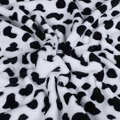 Double sided Flannel Cow Pattern Fabric Coral Velvet Handbag Pajamas