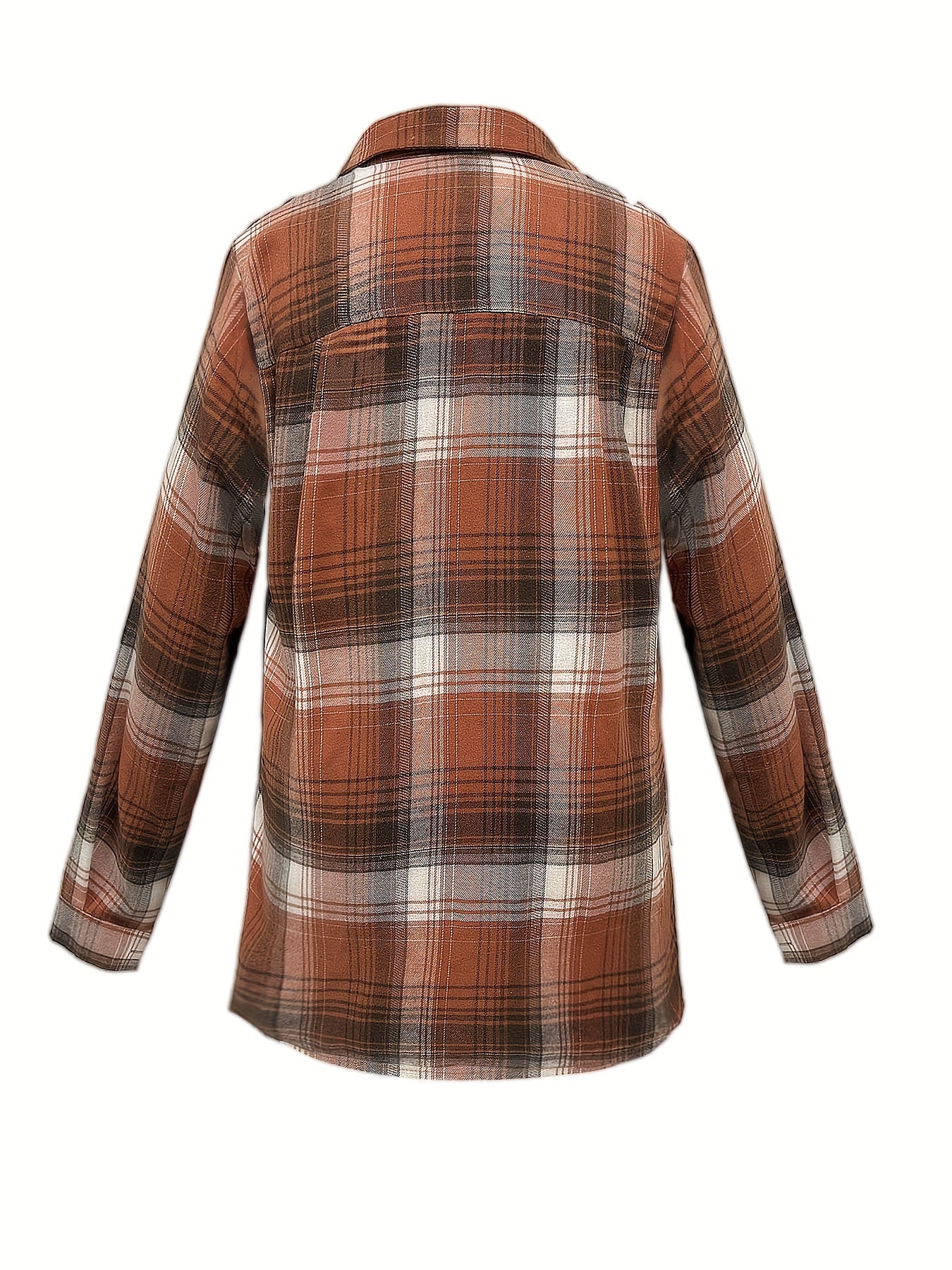  Plaid Print Long Sleeve Button Up Shirt