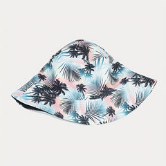 Coconut Tree Pattern Sunshade Bucket Hat for Outdoor Travel