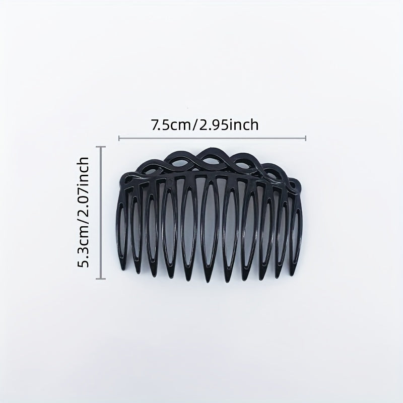 2pcs Solid Hair Comb Vintage Hair Pin Hair Bun Maker Non Slip Styling Tool