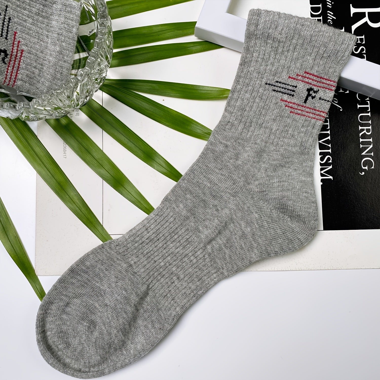 3 Pairs Mid Tube Socks Casual Sporty Breathable Crew Length Women's Stockings