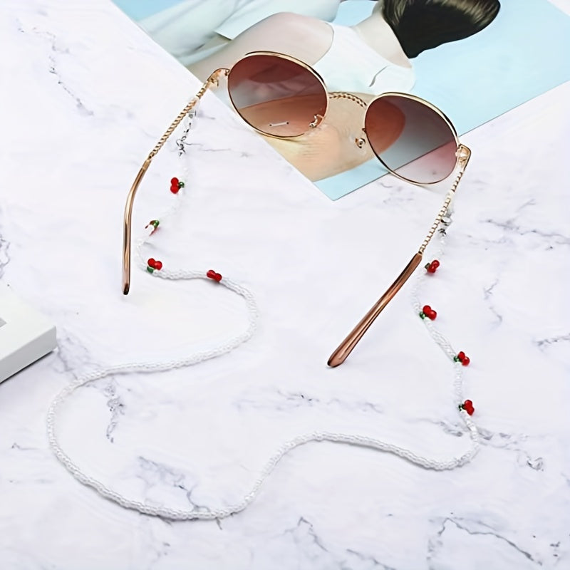 Crystal Cherry Glasses Chain Lanyard Retainer