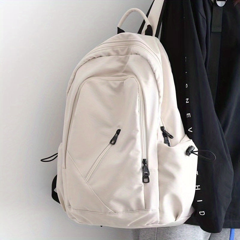 Large Capacity Minimalist Backpack Solid Storage Rucksack