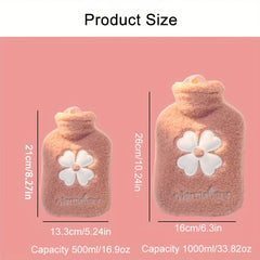 500ml 1000ml Hot Water Bag With Soft Cover Cartoon Hand Warmer