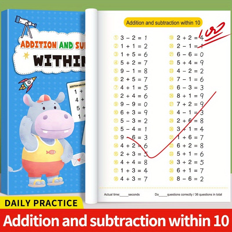 Kids Math Practice Workbook Horizontal Vertical Addition Decomposition
