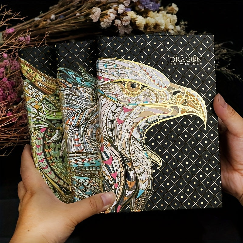 Embossed Gilded Hardcover Notebook with European Retro Pages