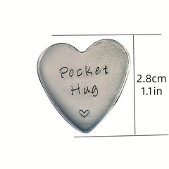 1pc Stainless Steel Pocket Hug Heart Keepsake Token for Men