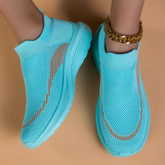 Women's Lightweight Slip-on Walking Shoes Breathable Platform Sports Sneakers
