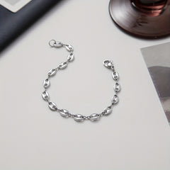 Vintage Stainless Coffee Bean Necklace Pig Nose Steel
