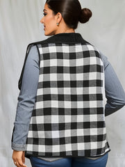  Colorblock Gingham Knit Vest