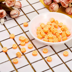 50pcs Orange Polymer Clay Slice Beads DIY Jewelry Accessories