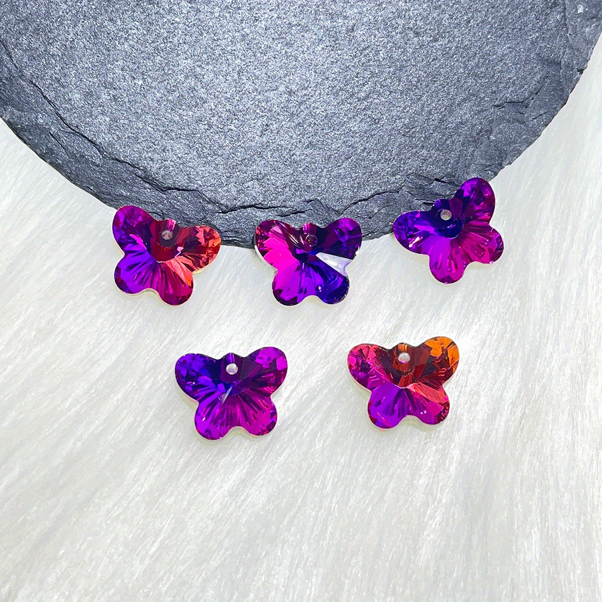 5 Crystal Butterfly Red DIY Pendant Earrings
