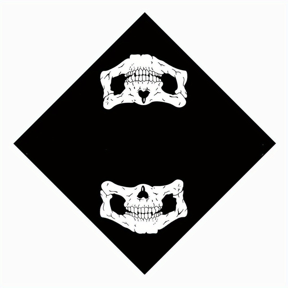Skull Print Bandana Scarf Men Vintage Hair Square Hip Hop Style Square Scarf