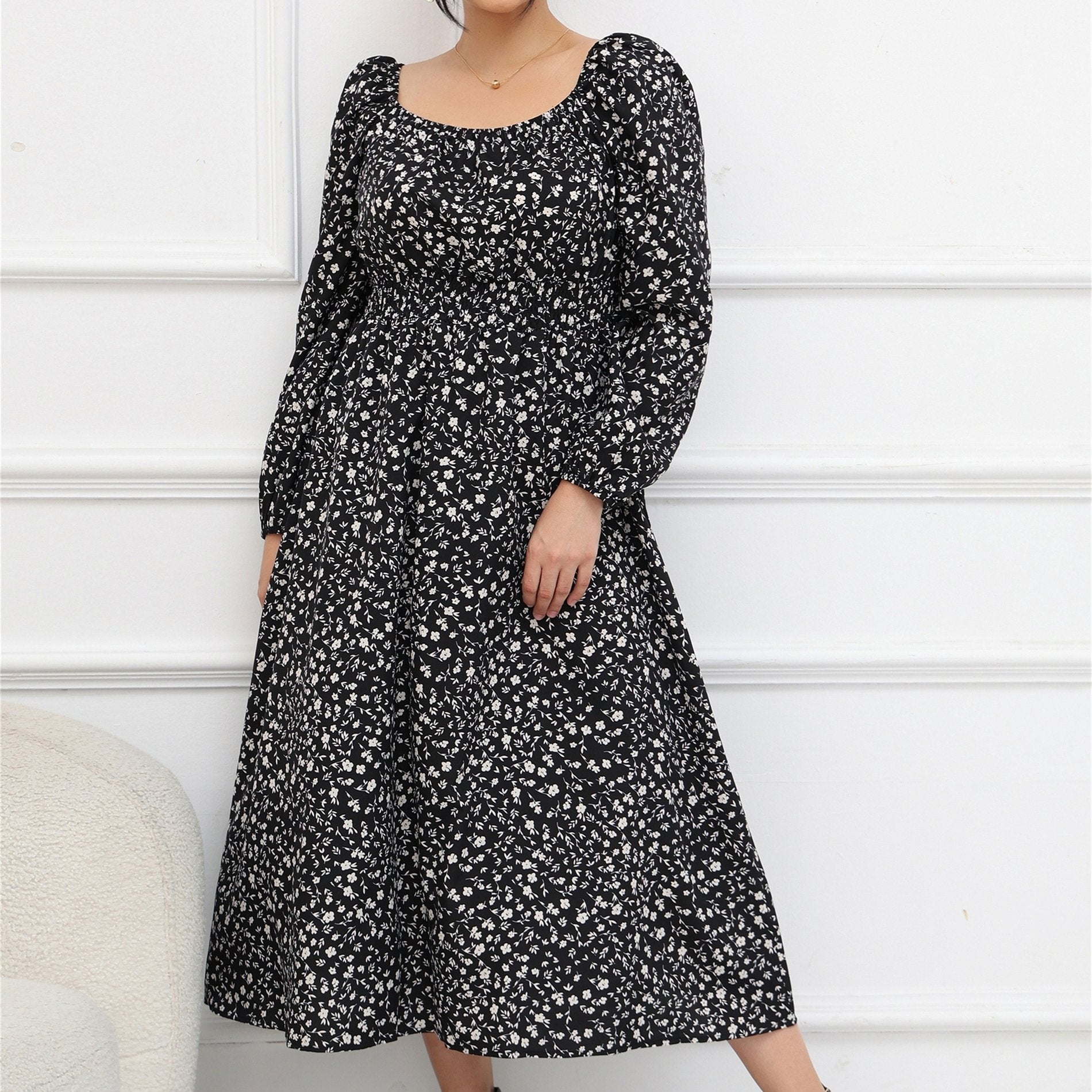 Women's Ditsy Floral Print Maxi Dress