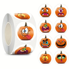 500 Halloween Emoticons Happy Animals Stickers Rolls