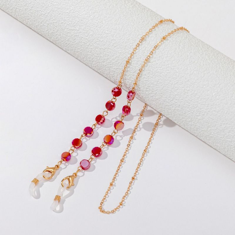 Colorful Glasses Chain Beaded Crystal Glass Mask Chain