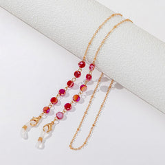 Colorful Glasses Chain Beaded Crystal Glass Mask Chain