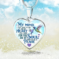 Heart Shape Bird Text Pendant Necklace Men's Party Jewelry