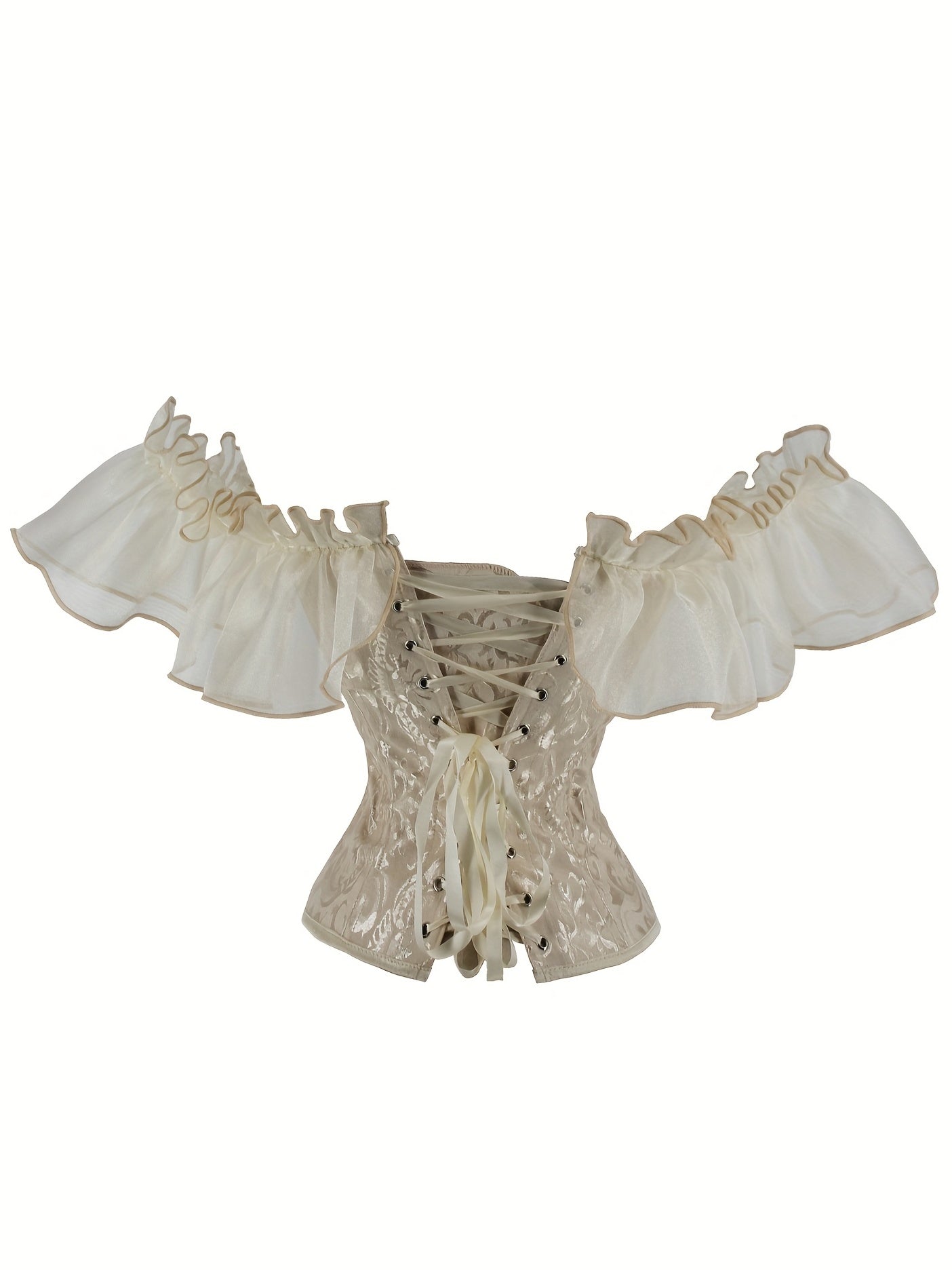 Flounce Sleeve Lace Up Bustier Top