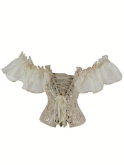 Flounce Sleeve Lace Up Bustier Top