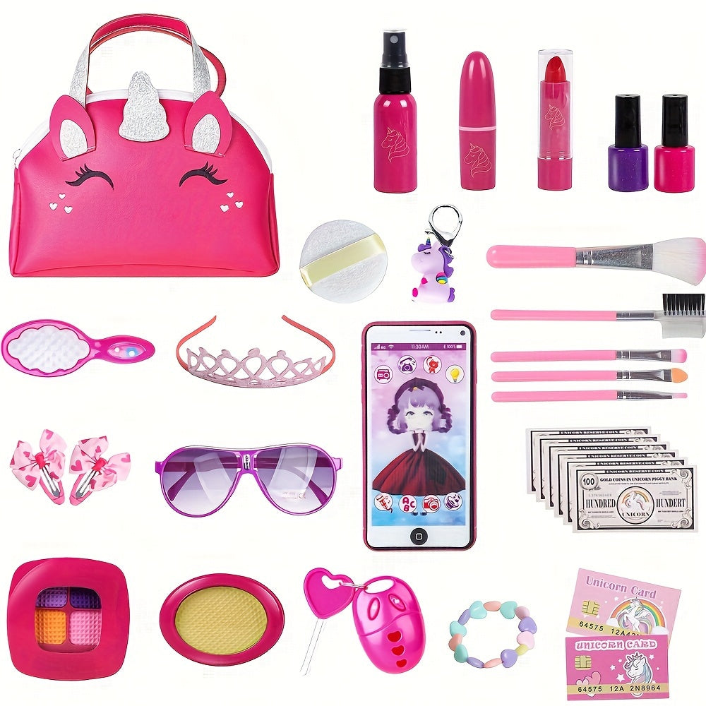 Unicorn Themed Makeup Toy Set for Girls Ages 3-6